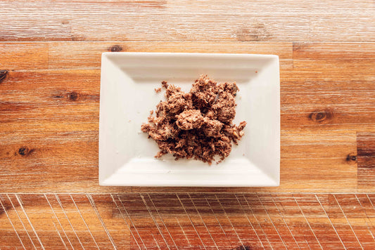 Topflite Hound Salmon Crumble on a plate