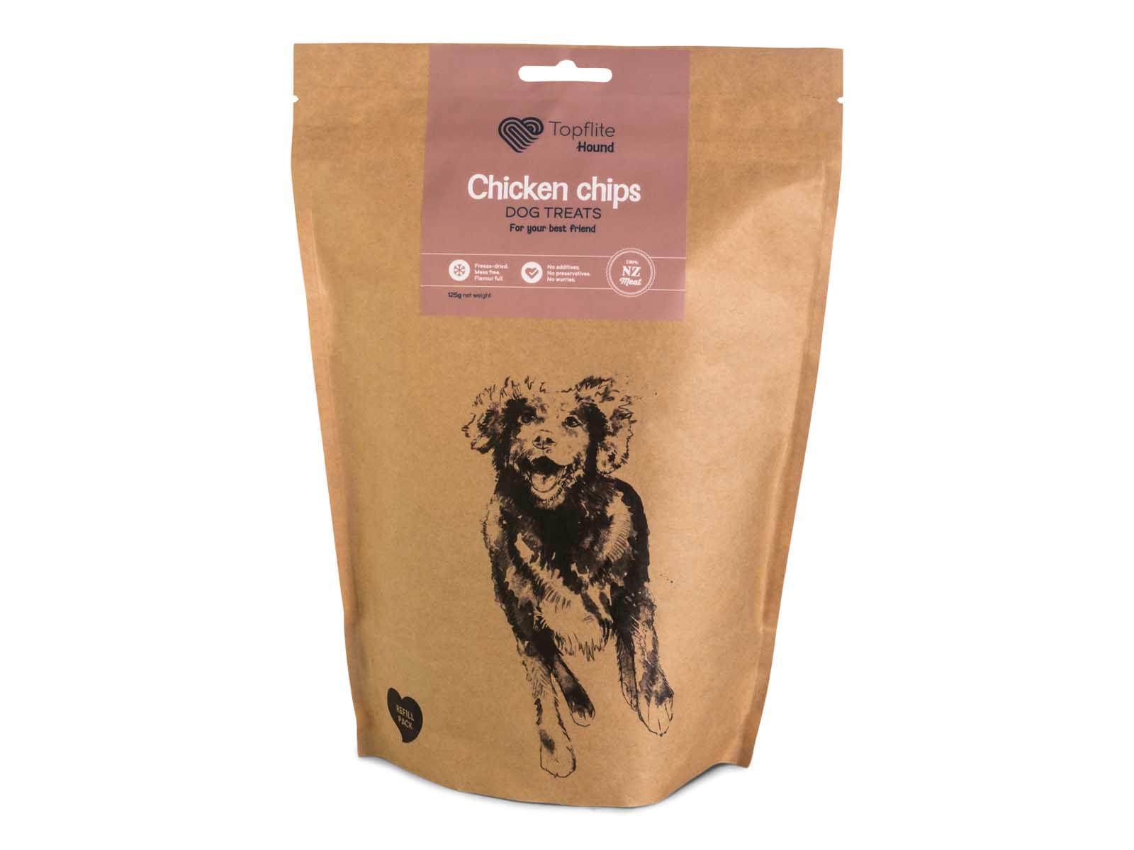 Topflite Hound Chicken Chips 125g