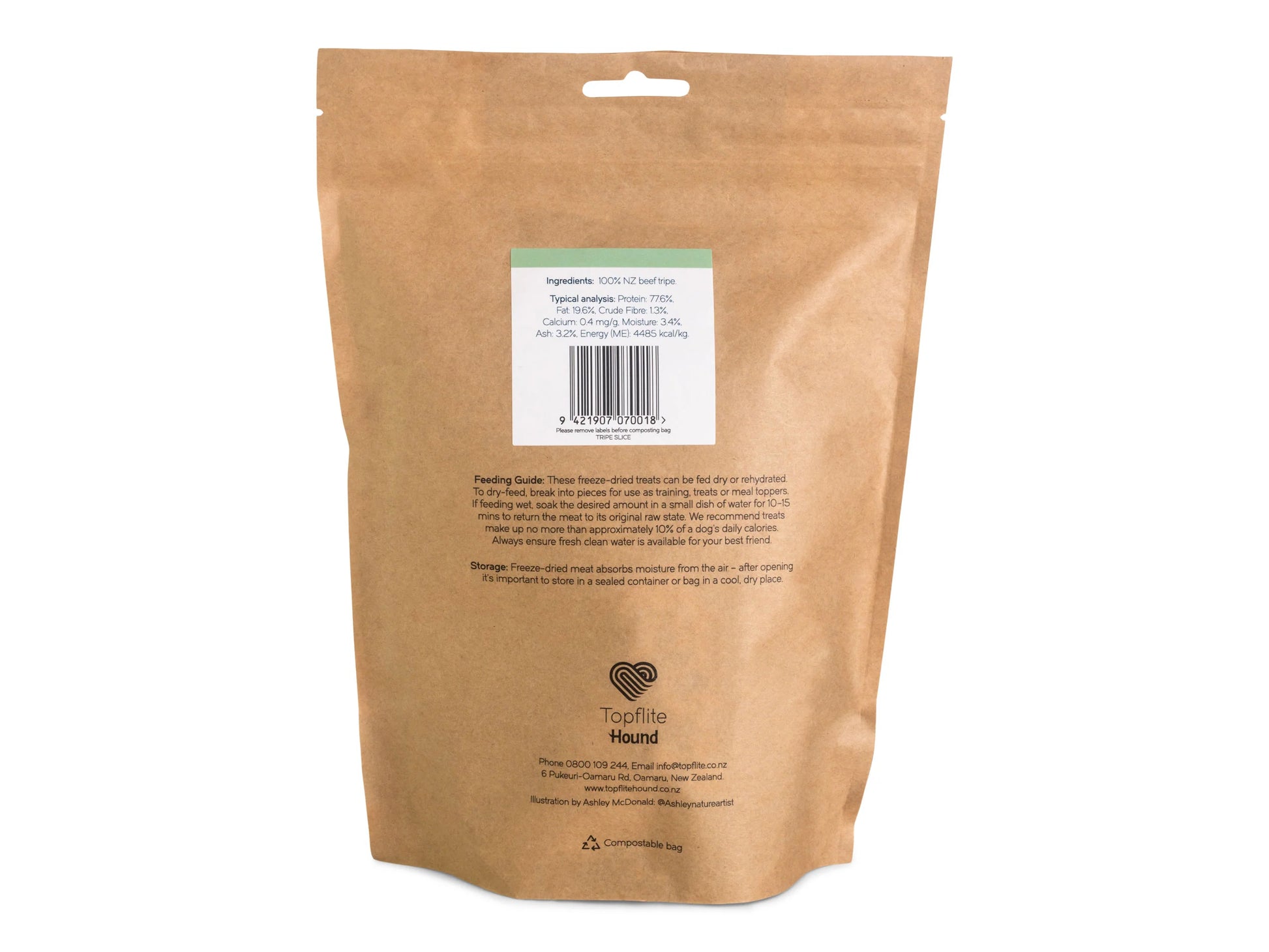 Topflite Hound Tripe Slice back of refill pack